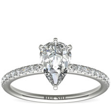 Riviera Pave Diamond Engagement Ring in 14k White Gold (1/6 ct. tw.)